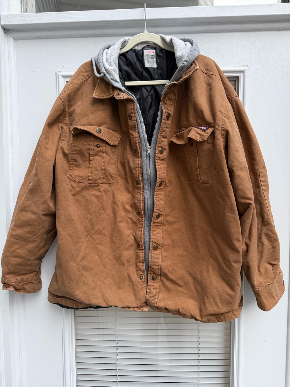Dickies 2XL Brown Duck Canvas Hooded Insulated Work Jacket